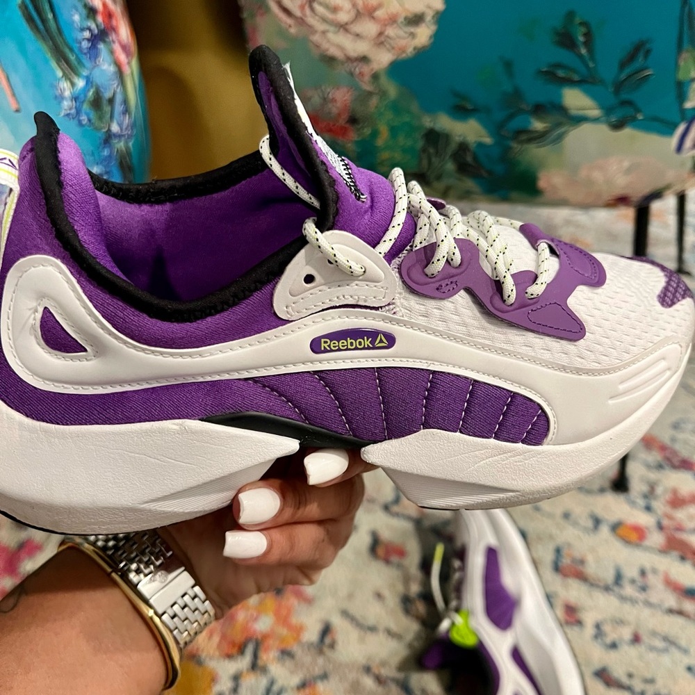 Reebok Women's Sole Fury Cross Trainer, Purple/White/neon Lime, 8.5 M US
